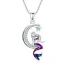 Collar Colgante de Sirena Luna Estrella Exquisito Nuevo de Joyería Creativa Transfronterizo Europeo y Americano Amazon Venta al por Mayor