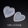 Molde de Resina Cristal DIY Papoula Caixa de Armazenamento Molde Recorte em Formato de Coração Caixa de Presente para Joias Molde de Silicone