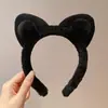 Faixa de cabeça de pelúcia fofa de desenho animado para lavar o rosto de mulheres, acessório de cabelo para outono e inverno, faixa de cabeça de coroa alta, antiderrapante, grampo de cabelo que não cai