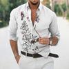 Comercio exterior europeo y americano Camisa de manga larga para hombre nueva de ocio personalidad retro impresión digital 3D camisa de talla grande ropa de hombre