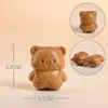 Acessórios de urso e gato de desenho animado em madeira de pêssego e sândalo, componentes DIY, pequenos ornamentos de madeira, pingentes e itens decorativos