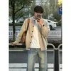 Suéter Cardigan Cinza Claro Masculino Outono Roupa de Marido Tricô Solto Casual Jaqueta Roupa Masculina de Marido