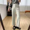 ¡Lyocell genial! Jeans de Novio de Pierna Recta Sueltos Adelgazantes de Cintura Alta Ultradelgados con Estiramiento en Cuatro Direcciones Pantalones Vaqueros de Pierna Ancha para Mujer Verano