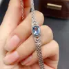 Pulsera Transfronteriza de Topacio Natural Amazon S925 Plata Piedra Principal 6*8 Joyería de Lujo Venta Directa de Fábrica