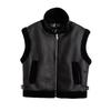Colete de pele de cordeiro para motocicleta solto de outono e inverno europeu e americano, colete feminino de pele integrado e espesso, moda versátil, roupa externa