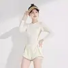 Traje de baño para mujer 2026 modelo nuevo, disimula abdomen, adelgazante, de dos piezas, manga larga, con parte inferior de corte recto, adecuado para piscinas, conservador, para aguas termales, traje de baño profesional