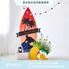 Cenário de Montagem de Evento com Tema de Verão Display de Loja em Shopping de Verão Decoração de Prancha de Surf Fundo de Decoração com Placa Kt