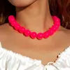 Collar Exagerado de Acrílico Colorido Dopamina de Verano Transfronterizo Europeo y Americano Moda Fresca Collar de Perlas de Color Caramelo