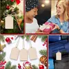 Etiqueta de Madera Rectangular en Blanco con Agujero y Cuerda de Cáñamo Decoración Festiva Pintada Teñida Etiqueta de Regalo 100 Piezas