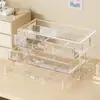 Organizador de cosméticos de escritorio, estante de almacenamiento de acrílico engrosado, ideal para dormitorios de estudiantes, con compartimentos para organizar y almacenar productos para el cuidado de la piel