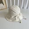 Llegada Nueva 2024 Primavera y Verano Sombrero de Pescador Artístico con Lazo para Mujer Estilo Coreano Fresco Protector Solar Pequeño Sombrero de Cubeta para Sombrilla de Sol para Verano
