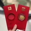 Adesivos de Telefone de Ouro Puro 999 para o Festival da Primavera, Artesanato em Metal de Envelope Vermelho de Alta Qualidade, Presentes para Reunião Anual