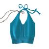 Chaleco de verano para niñas, estilo coreano, con personalidad para niños, cuello en V y cordones, estilo moderno y elegante.