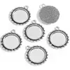 Diámetro Interior 20mm Piedra del Tiempo Patrón Redondo Base de Aleación Accesorios para Joyería DIY Decoración para Collar Colgante C79