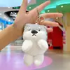 Lindo Bufanda Azul Marino Pato Peluche Colgante Llavero Decoración para Bolso de Pareja Muñeca Juguete Pequeño Juguete de Peluche