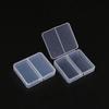 Yiwu 2 rejilla dos rejilla clip de papel caja de almacenamiento de plástico transparente caja de elementos para piezas de joyería caja de herramientas de ferretería venta al por mayor