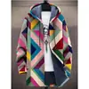 Chaqueta de Invierno Transfronteriza para Hombre con Forro de Felpa Estampado, Engrosada, Cortavientos, Manga Larga, Cremallera, Moda, con Capucha, Corte Holgado