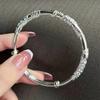 Pulsera Floral Plateada para Estudiantes, Pulsera de Trébol de Cuatro Hojas, Regalo Juvenil para Novia, Madre, Regalo para el Día de San Valentín Chino