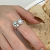 Anillo de Perla de Frijol de la Suerte para Mujer, Estilo Geométrico Irregular de Alta Gama, Anillo Ajustable Nuevo, Anillo Versátil para el Dedo Índice, Moderno