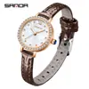 Reloj de Cuarzo Sanda Más Vendido Transfronterizo, Pequeño Reloj para Mujer con Incrustaciones de Diamantes Sencillo, Reloj Impermeable de Lujo Ligero con Esfera de Nácar