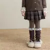 Zapatos Algodón Calentadores de Piernas Infantiles Primavera y Otoño Estilo Ballet Calcetines para Pantorrilla Adorno de Encaje Lazo Chica Lolita Cubre Pantorrillas