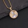 Amazon popular collar 12 Constelaciones personalidad femenina colgante de oro de 18K moda collar de concha INS N862