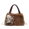 Bolso Mao Mao para mujer 2024 otoño e invierno nuevo versión coreana de bolso de mano de lana de cordero tendencia de moda bolso de hombro cruzado de lana