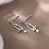 Pendientes de clip de estrella de circonita para mujer, Pendientes de nicho de lujo ligero, exquisitos, con sentido de personalidad y sofisticación