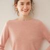 Nuevo Tejido de Punto Ligero de Cachemir con Cuello Redondo en el Hombro Derecho Engrosado para Mujer en Otoño e Invierno Suéter Sencillo de Manga Larga Prenda Base de Punto para Mujer
