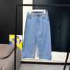 MONA Saia Jeans Feminina Nova Saia de Comprimento Médio Retro A-line Saia Cintura Alta Slimming Split Casual Casual All-match