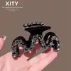 Novo Modelo 2026 Presilha de Cabelo Ondulada com Strass para Mulheres, Requintado Acessório de Cabelo de Alto Padrão com Strass para Penteado no Topo da Cabeça, Ornamento de Cabelo Presilha Tubarão