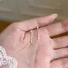Pendientes de Plata de Ley S925 con Borla y Diamante Brillante para Mujer, Pendientes Sencillos de Estilo Coreano Frescos y Discretos, Versátiles para el Trabajo, Accesorios para Orejas Únicos y Elegantes