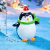 Navidad Lindo Pingüino Pequeño Micro Paisaje Nieve Adornos Paisajísticos Llavero Colgante Pingüino Antártico Animales Pequeños