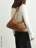 Bolsa Tote de Couro Genuíno de Primeira Camada Feita à Mão Estilo Retrô Outono/Inverno 2026 Bolsa Hobo Bolsa Diagonal de Ombro Bolsa Feminina