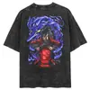 Tamanho Europeu Transfronteiriço Naruto Hip Hop Oversized Lavado Anime Camisetas m