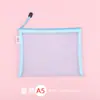 Bolsa de Documentos Transparente, Bolsa de Archivo Duradera de Malla de Nylon de Gran Capacidad, Bolsa de Almacenamiento Portátil con Cremallera para Estudiante A4