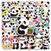 50 adesivos originais de panda de desenho animado transfronteiriços, grafite de animal fofo, à prova d'água, decorativo, livro de mão, adesivos pequenos de batata
