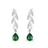 Nuevos y populares pendientes de estilo coreano con circonitas esmeralda brillantes, elegantes y modernos, para mujer.