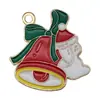 Set Mixto de 50 Accesorios de Joyería DIY de Aleación Esmaltada Navideña: Amuletos para Pulsera de Papá Noel, Muñeco de Nieve, Campana, Reno