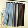 Pantalones casuales rectos largos de pierna ancha adelgazantes de talla grande, modelo nuevo de verano de modal suelto para mujer, versátiles de cintura alta