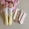 Meias Fofas de Lã Coral com Bolinhas para Crianças Outono e Inverno Pelúcia Grossa Quentes para Casa Meias para Chão de Dormir