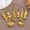 Pingente de Peixe Koi em Aço Inoxidável Oceano Criativo Excedente Anual Pequeno Pingente Pulseira DIY Colar Acessórios de Joias Material