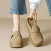 Pantuflas cerradas de suela gruesa para mujer para usar en exteriores, nuevo modelo de otoño 2024, medias pantuflas de moda y versátiles estilo Birkenstock