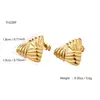 Brincos de Moda Transfronteiriços Europeus e Americanos Triângulo Geométrico Simples Textura Quadrada Aço Inoxidável Personalizado Banho de Ouro 18K Joias para Mulheres