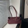 Bolso de Mujer con Textura de Hebilla de Cuero 2026 Lujo Ligero Lazo Estilo Coreano Bolso de Hombro Único Retro Gran Capacidad Bolso de Axila para Viajes