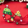 Gafas temáticas navideñas, kit de manualidades DIY de tela no tejida para niños, adecuado para fiestas de jardín de infantes, accesorios para fotos y decoraciones