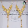 Tienda de Oro Mismo Estilo Floreciente de Gama Alta Collar de Mariposa Floral Moda Lujo Ligero Juego de Joyas de Oro Arena Accesorio de Collar de Cadena