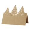 Fábrica Transfronteriza Navidad Tarjeta de Mesa Decorativa Escrita a Mano Tarjeta de Felicitación Papel Kraft Árbol de Navidad Tarjeta de Asiento Láser en stock