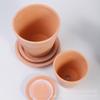 Vaso de Flor de Cerâmica Vermelha Respirável Estilo Nórdico ins Vaso Grande de Flor Cerâmica para Casa Sala de Estar Varanda Interna Vaso para Planta com Prato