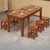 Mesa de comedor de madera maciza con tablero carbonizado, mesa y sillas de restaurante, uso comercial para restaurantes de comida rápida, cafeterías y restaurantes de hot pot, juego de mesa y sillas para comedor